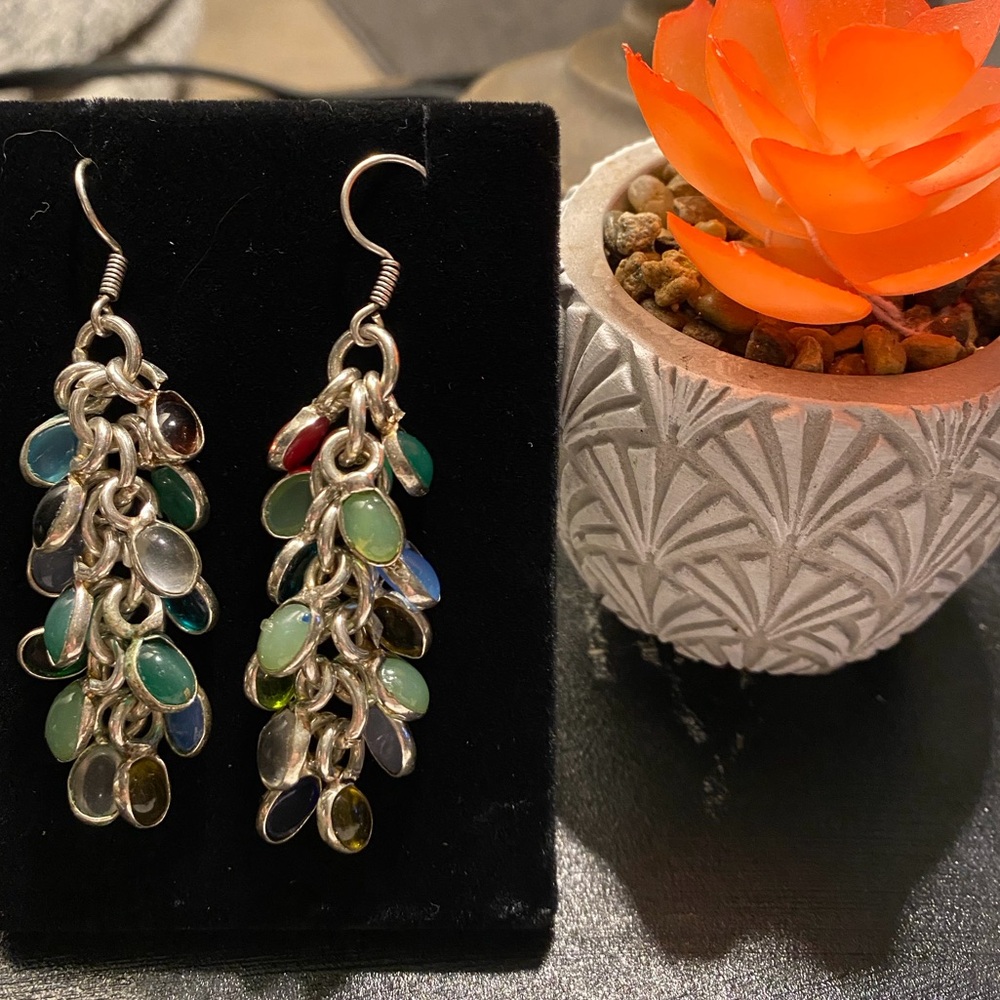 SALE!!! Multi semi-precious stones set in 925 Sterling Silver